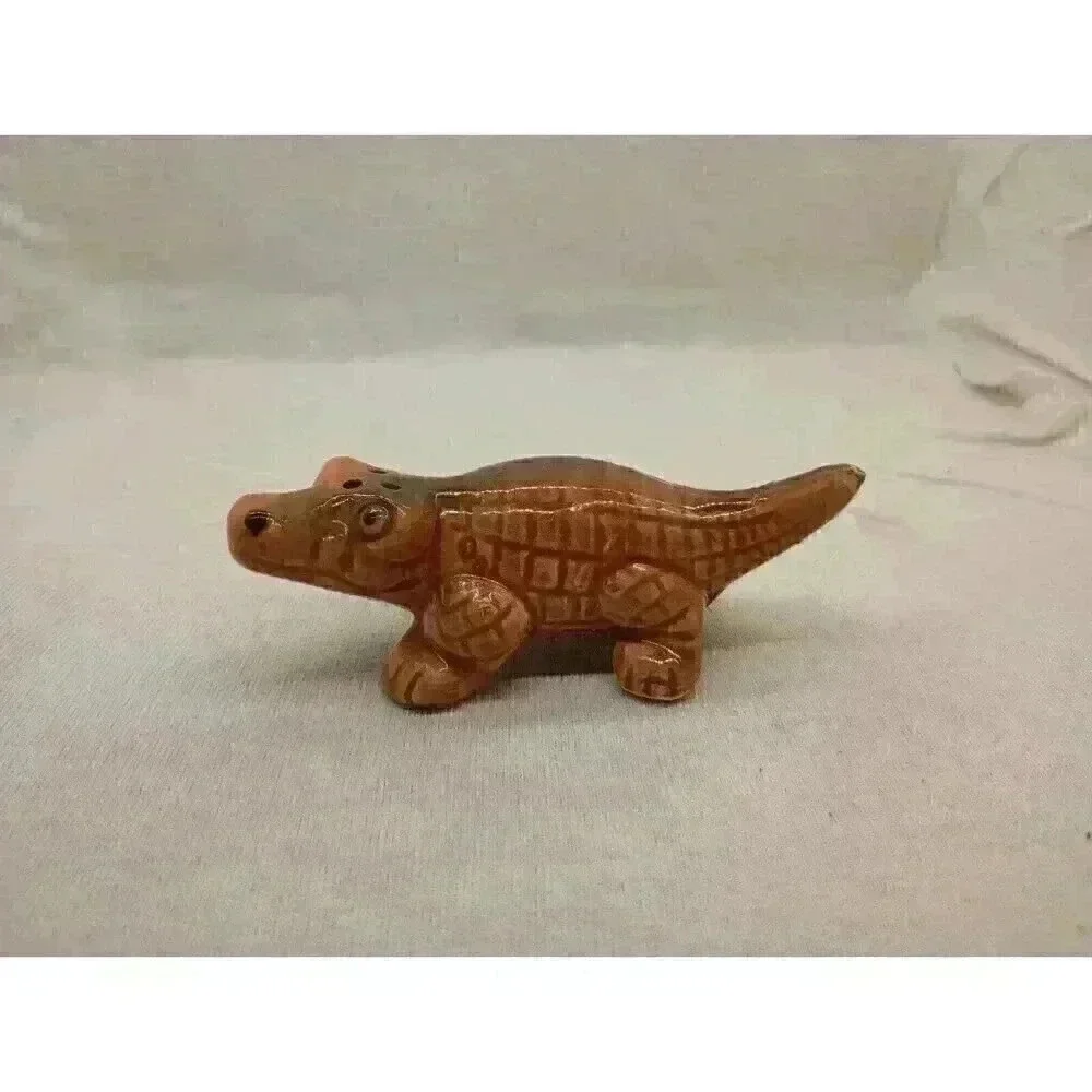 ALLIGATOR Salt Shaker vintage 1940s 1950s brown ceramic Home Decor Cute Japan
